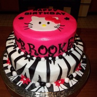 Hello Kitty All accents are fondant, icing is buttercream. Done for a friend's daughter's 17th birthday.