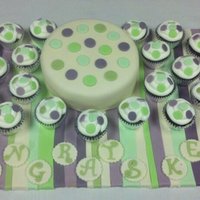 Stripes & Dots This was a retirement cake for a co-worker. It was also my first completely fondant covered cake. The hardest part was covering the board...