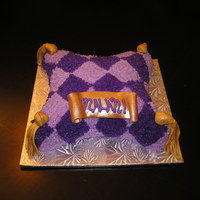 Pillow Cake My first attempt at a pillow cake done with buttercream icing instead of fondant