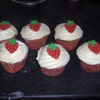 Strawberry Cheesecake Cupcakes These are my favourite cake recipe. They have a fresh strawberry inside and are covered in a fab cheesecake topping, I made the topping...