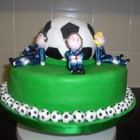 Football Birthday Cake A cake for a boy who plays for a local team. I tried to get the strip as close as possible to the real thing by painting it .