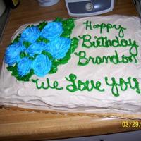 Birthday Cake With Roses strawberry cake with cream cheese buttercream icing! Made this for my sons birthday.