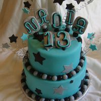 13Th Birthday 8in double fudge chocolate with oreo buttercream fill. 10in dummy bottom. First cake in a while. took a bit of a hiatus while i started a...