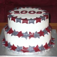 Grad Pic My FIRST tiered cake! YEAH! 12/10 chocolate with buttercream frost/fill. fondant accents. for a homeschool graduation.