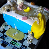 Bathday Cake This is a little cake made for a friend. Her daughters first word was "bath" so for her first birthday she had a BATHDAY Party....