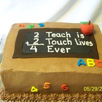 Teacher's Birthday Cake Chocolate with Chocolate buttercream, fondant decorations