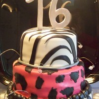 Sweet 16 fondant covered, gumpaste 16