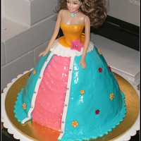 Barbie Cake This is a barbie cake I made for my 2 year old daughter's birthday. It was a chocolate cake with butter cream filling, coverred with...