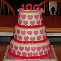 100 Days Of School/valentine's Day Cake This was for my first grader's class. They have been learning about 100 for the past few weeks and the 100th day of scholl fell on...