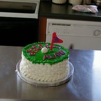 Golf Birthday Cake Candy melt flat and fondant golf ball. All rest buttercream.