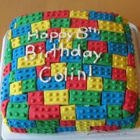 Lego Birthday Cake My second attempt at fondant - my son wanted a Lego Cake for his birthday. It is a double layer scratch chocolate cake with a creamy...