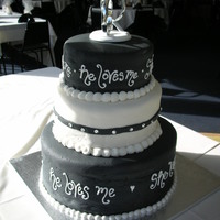 He Loves Me, She Loves Me Black and white was the theme for this wedding. There are 5 layers of different flavored cakes and fillings in each of these layers! Rolled...