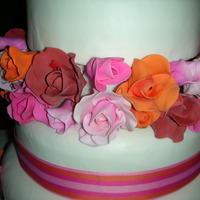 Hot Color Roses Gumpaste roses. Because they were going to be displayed very tightly, and I didnt' want green in my composition, I didn't use...