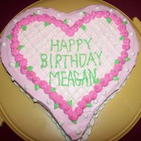 Heart Shaped Birthday Cake I made this cake for my sister's birthday! I thought it turned out great. The frosting is a cream cheese frosting. It was excellant!