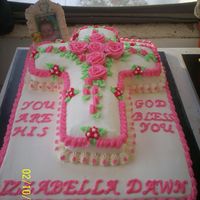 219.jpg Cake made for my God-Daughter's Baptism. All buttercream.