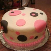 Pink And Black Dots Buttercream with fondant accents
