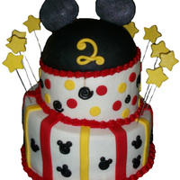 Topsy-Turvy Mickey This is my first topsy-turvy cake. The Mickey head is sculpted from cake paste and covered in fondant. The ears are made of fondant. Cake...
