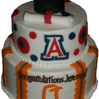 Bgsu Graduation This cake was for someone graduating from Bowling Green and going to work at the University of Arizona. Cake was iced with BC with fondant...