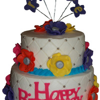 Icing Smiles-Bright Flowers This is a cake I made for Icing Smiles, for a lovely girl turning 11. Her mom said she liked bright colors so I used the colors to make...