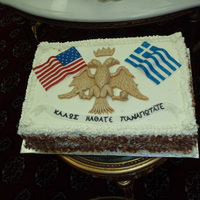 Byzantine Symbol Cake for Greek orthodox patriarch. Hand sculpted figure