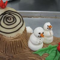 Yule Log Yule log cake covered in coffee buttercream.