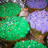 Cuppies For My Cousins Birthday Vanilla cake with bc icing and sprinkles.