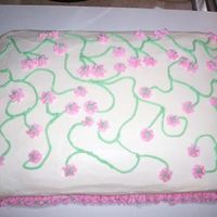 Drop Flower Cake My third cake. It's WASC w/ butter cream icing and accents.