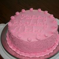 Abby Friends daughter wanted an all pink chocolate cake. It's filled with choc. bc.