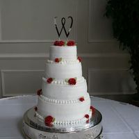 My First Wedding Cake buttercream with gumpaste roses
