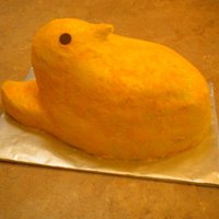 Peep WASC cake with almond buttercream and ALOT of yellow sanding sugar!