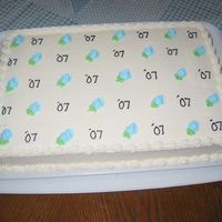 Graduation Sheet Cake This is one of three that I did today for a school near by. Their class colors are light blue and black. 12X18.