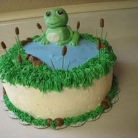 Birthday Cake I made this cake for my birthday. Really liked the cake before I put the frog on. Was not very happy with the frog. But, it was good...