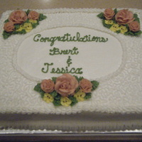 For The Bride Bridal shower cake, all buttercream with lace and white pearl beads. TFL