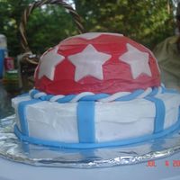 4Th Of July July 4th cake for a BBQ. Was inspired by jkalman. Obviously mine doesn't hold a candle to hers, but I made an attempt.