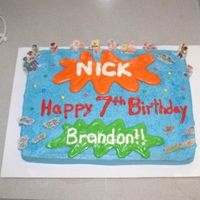 Nick Jr Cake couldn't find toppings so I laminated stickers for this nick jr themed cake.