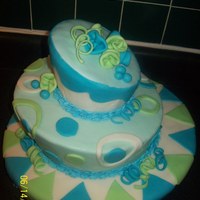 "fake" Cake First :) My first "Fake" Cake.. was very hard to get the fondant on there.. kept tearing. Inspiration from SugarEd Productions