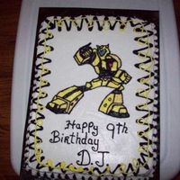 Bumbel Bee Transformer Buttercream frosting.