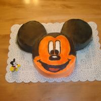 Mickey Mouse I did this for my son's 4th birthday.....ok so micky stayed out in the sun a bit to long and has a good tan....lol (good thing kids...