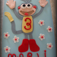Boots Dora Birthday Cake This was a very large and heavy cake. Double layer full sheet cake, vanilla w/ dulce de leche filling covered in fondant. I made a template...