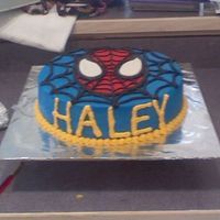 Spiderman!!! This Spiderman cake was actually made for a little girl that loved spiderman.. I used BC icing and MMF for Spiderman's face and eyes...