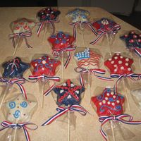 Independence Day sugar cookies covered with candy melts