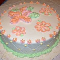 Pastel Hibiscus Cake This is the first cake I've done in over a year. It's all BC on an 8 inch round and it came out better than I thought it would. I...