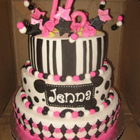 Sweet 16 Got inspiration from a bunch of different cakes....all fondant with some gumpaste details. Was a lot of fun to make and birthday girl LOVED...