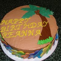 Luau Cake BC with MMF flowers and palm tree....BC coconuts....Thanks for looking