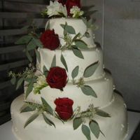 First Wedding Cake All BC, the flowers were added after we delivered.