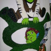 Shrekcake.jpg Shrek the Third...made to be Shrek 8 for a friend's daughter. BC drawn and filled free hand.