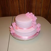 Grandma's Wedding This cake is for a grandma getting married tomorrow. My first time making gumpaste roses and MMF.