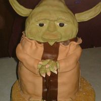 3-D Yoda I made this for my Grandson's 8th B-Day. Cake was Dark Choc And French Vanilla, Buttercream frosting and covered in mm Fondant. This...