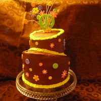 First Topsy Turvy This is my first topsy turvey cake. I obviously had some problems with it. I did 8 and 6 inch cakes and think I should have done 9 and six...