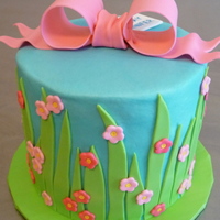 Springtime Birthday blue buttercream with mmf decorations